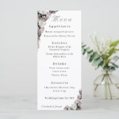 Roze & Witte Bloemen Katholieke bruiloft Menu (Staand voorkant)