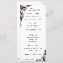 Roze & Witte Bloemen Katholieke bruiloft Menu