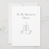 Roze & Witte Bloemen Katholieke bruiloft uitnodigi Kaart (Achterkant)