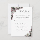 Roze & Witte Bloemen Katholieke Huwelijksreactie K RSVP Kaartje (Voorkant)