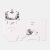 Roze & Witte Bloemen Katholieke Trouwgunstbox Bedankdoosjes (Uitgevouwen)