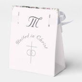 Roze & Witte Bloemen Katholieke Trouwgunstbox Bedankdoosjes (Achterkant)