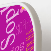 Roze witte bloemen meisjes pickleball paddle (Links Detail)