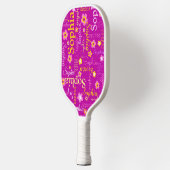Roze witte bloemen meisjes pickleball paddle (Links)