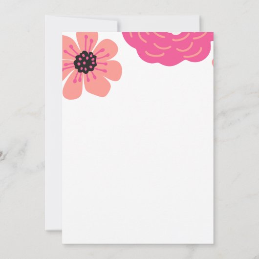 Roze Witte Bloemen Moederdag Brunch Uitnodigen Kaart (Achterkant)