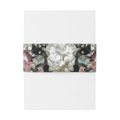 Roze & Witte Bloemen Monogrammed Wedding Uitnodigingen Wikkel (Achterkant Voorbeeld)