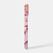 Roze witte bloemen naam script iPhone 15 case (Rechterkant)