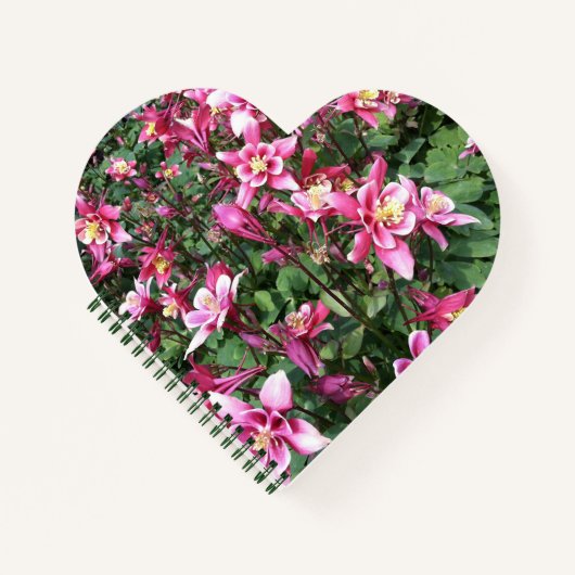 Roze witte bloemen notitieboek (Voorkant)