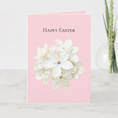 Roze Witte Bloemen Pasen Kaart (Voorkant)