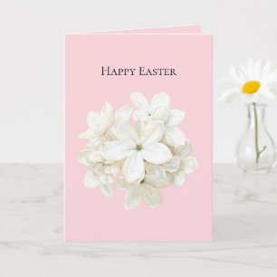 Roze Witte Bloemen Pasen Kaart