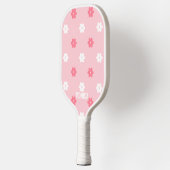Roze &Witte Bloemen Persoonlijke script Naam Pickleball Paddle (Links)