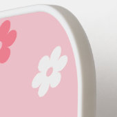 Roze &Witte Bloemen Persoonlijke script Naam Pickleball Paddle (Links Detail)