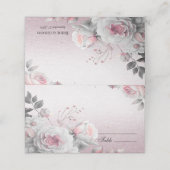 Roze Witte Bloemen Plaats Kaart Plaatskaartje (Buitenkant ongevouwen)