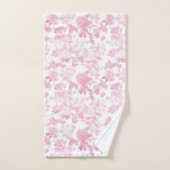 Roze Witte Bloemen Rozen Chinoiserie Bad Handdoek (Handdoek)