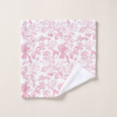 Roze Witte Bloemen Rozen Chinoiserie Bad Handdoek (Wasdoekje)