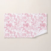 Roze Witte Bloemen Rozen Chinoiserie Bad Handdoek (Handdoek)