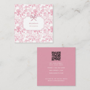 Roze Witte Bloemen Rozen Chinoiserie Event Planner Vierkante Visitekaartje