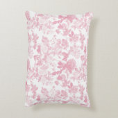 Roze Witte Bloemen Rozen Chinoiserie Patroon Accent Kussen (Achterkant (Verticaal))