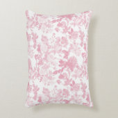 Roze Witte Bloemen Rozen Chinoiserie Patroon Accent Kussen (Voorkant(Verticaal))