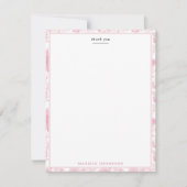 Roze Witte Bloemen Rozen Chinoiserie Patroon Bedankkaart (Voorkant)