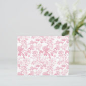 Roze Witte Bloemen Rozen Chinoiserie Patroon Briefkaart (Staand voorkant)