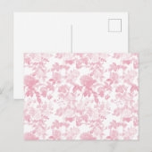 Roze Witte Bloemen Rozen Chinoiserie Patroon Briefkaart (Voorkant / Achterkant)