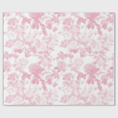 Roze Witte Bloemen Rozen Chinoiserie Patroon Cadeaupapier (Vlak)