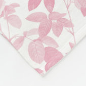 Roze Witte Bloemen Rozen Chinoiserie Patroon Fleece Deken (Hoek)