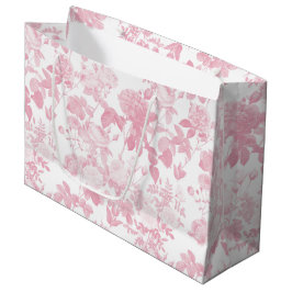 Roze Witte Bloemen Rozen Chinoiserie Patroon Groot Cadeauzakje