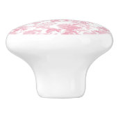 Roze Witte Bloemen Rozen Chinoiserie Patroon Keramische Knop (Zijkant)