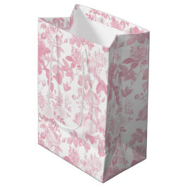 Roze Witte Bloemen Rozen Chinoiserie Patroon Medium Cadeauzakje
