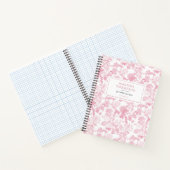 Roze Witte Bloemen Rozen Chinoiserie Patroon Notitieboek (Binnen)