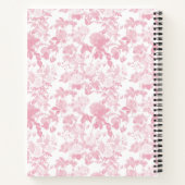 Roze Witte Bloemen Rozen Chinoiserie Patroon Notitieboek (Achterkant)