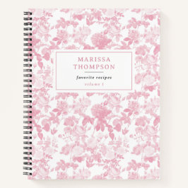 Roze Witte Bloemen Rozen Chinoiserie Patroon Notitieboek