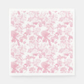 Roze Witte Bloemen Rozen Chinoiserie Patroon Servet (Voorkant)