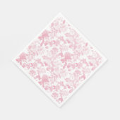 Roze Witte Bloemen Rozen Chinoiserie Patroon Servet (Hoek)