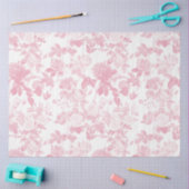 Roze Witte Bloemen Rozen Chinoiserie Patroon Tissuepapier (Craft)