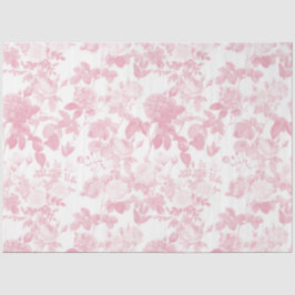 Roze Witte Bloemen Rozen Chinoiserie Patroon Tissuepapier