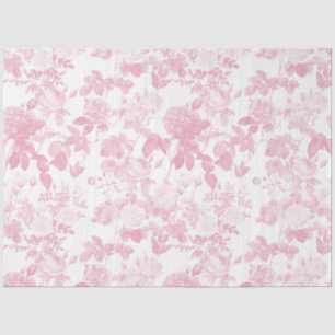 Roze Witte Bloemen Rozen Chinoiserie Patroon Tissuepapier