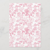 Roze Witte Bloemen Rozen Chinoiserie Vrijgezellenf Menu (Achterkant)