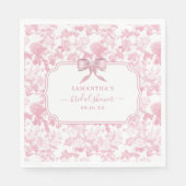 Roze Witte Bloemen Rozen Chinoiserie Vrijgezellenf Servet (Voorkant)