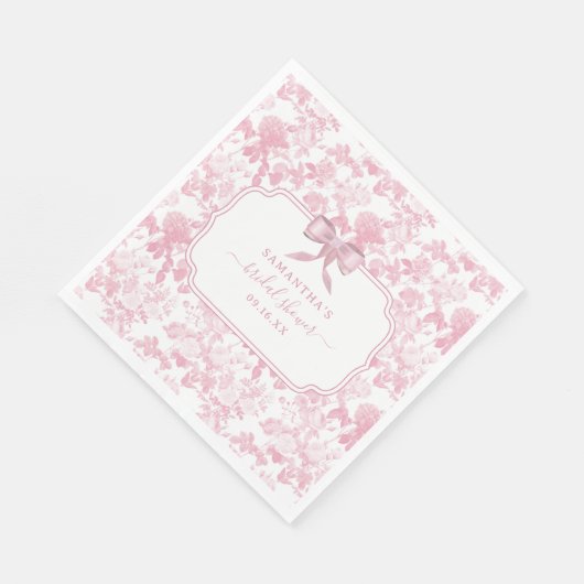 Roze Witte Bloemen Rozen Chinoiserie Vrijgezellenf Servet (Hoek)