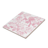 Roze Witte Bloemen Rozen Patroon Tegeltje (Zijkant)