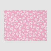 Roze & Witte Bloemen/Rozen Tissuepapier (Voorkant)