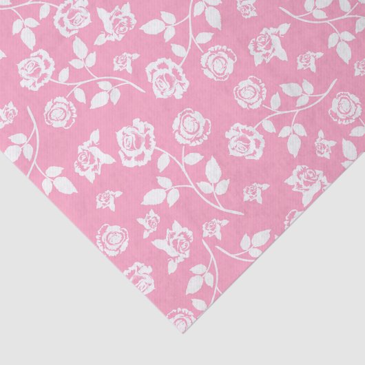 Roze & Witte Bloemen/Rozen Tissuepapier (Detail)