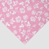 Roze & Witte Bloemen/Rozen Weefselpapier Tissuepapier (Detail)