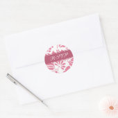 Roze & Witte Bloemen RSVP Envelope Seals Ronde Sticker (Envelop)