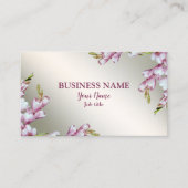 Roze Witte Bloemen Rustic Elegant Visitekaartje (Voorkant)