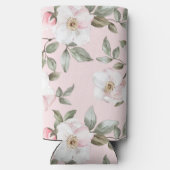  roze witte bloemen seltzer blikjeskoeler (Achterkant)