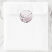 Roze Witte Bloemen Sticker (Tas)